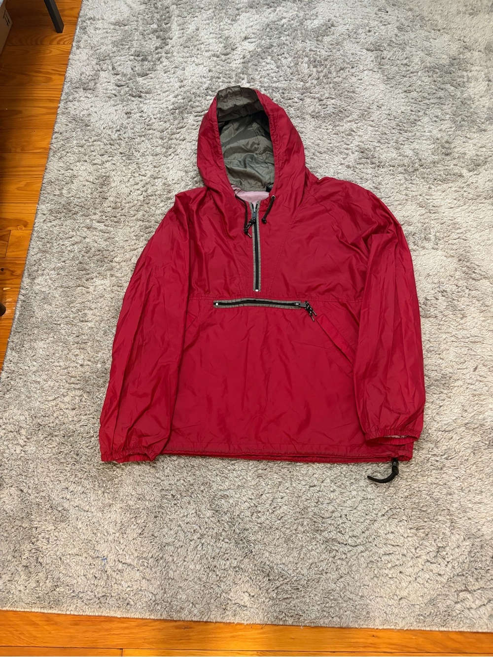 Vintage GAP Red Nylon Anorak Windbreaker Jacket Size L Y2K.